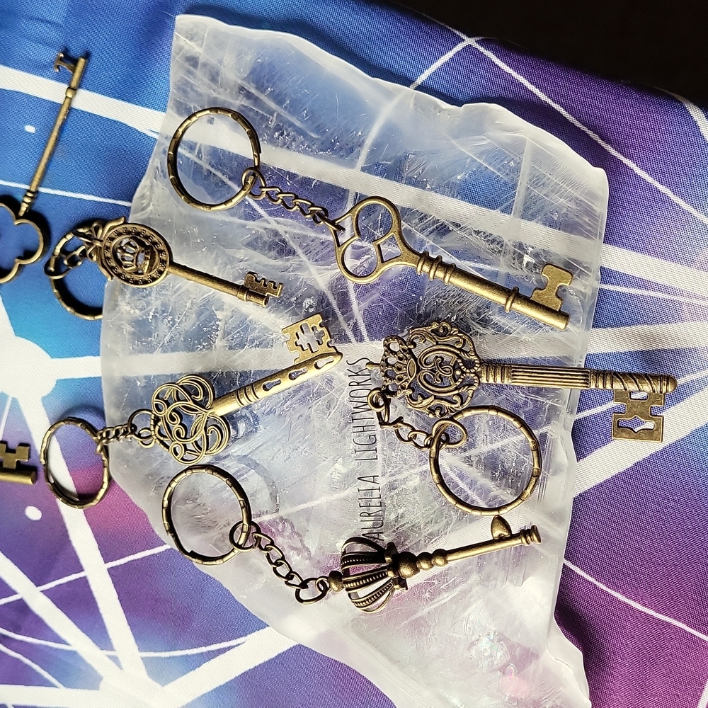 Antique brass keychains